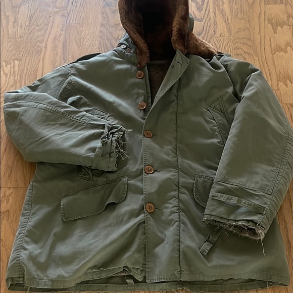 W&C Clothing Other - Vtg Men Military Winter Flying Jacket Type B-11  Hoodie Army Sz 40 Green